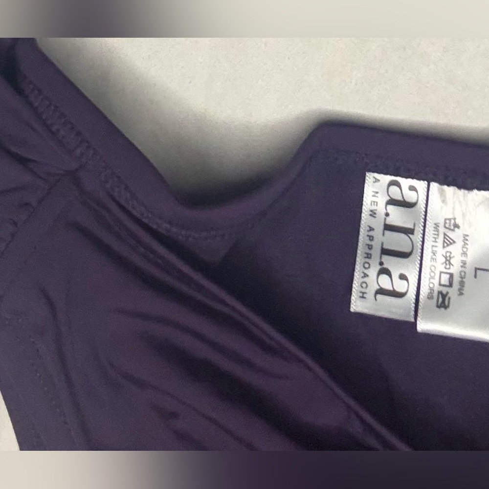 Ana Deep Purple swim bottoms that matches floral top